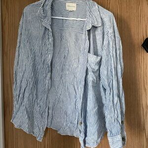 Blue and white button up